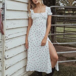 NEW Petal & Pup Jill Midi Dress Cherry Print sz XS